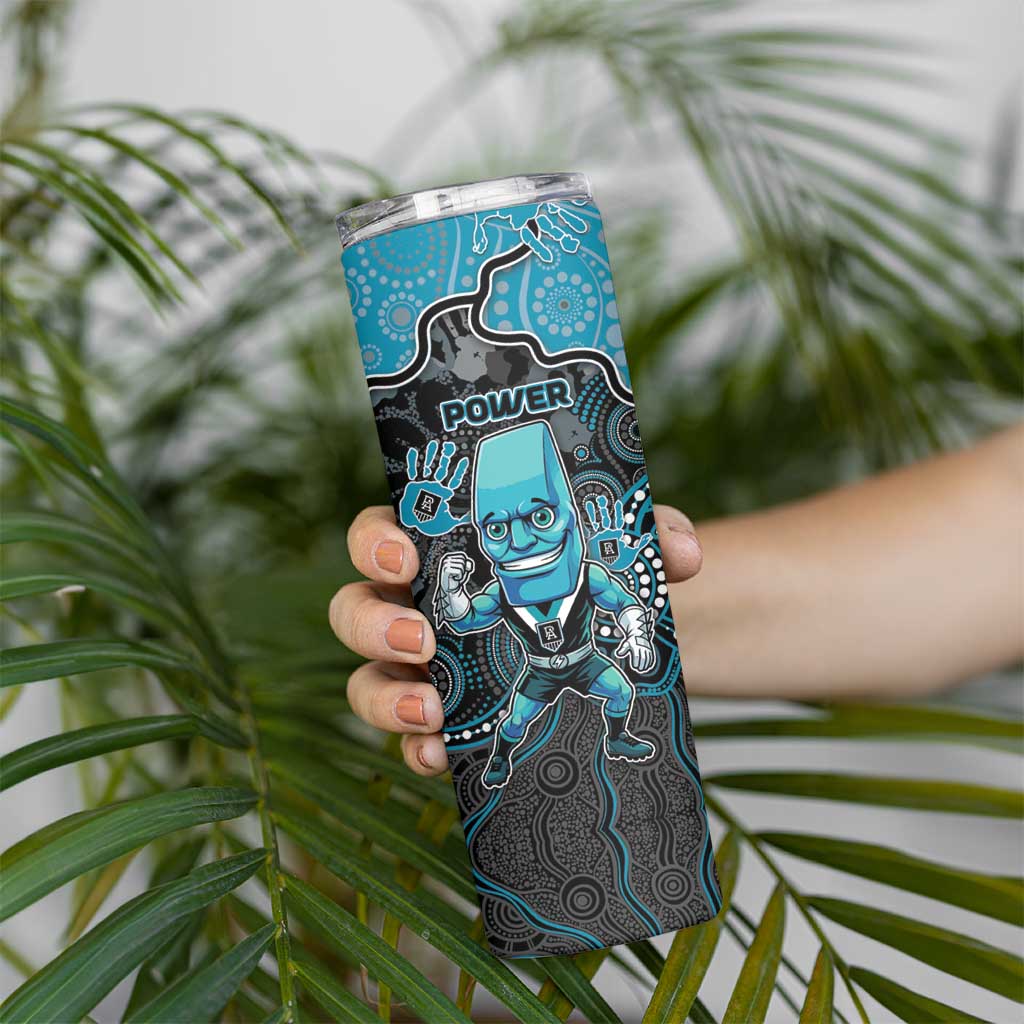 Custom Power Football Skinny Tumbler Aboriginal Dot Art Pattern