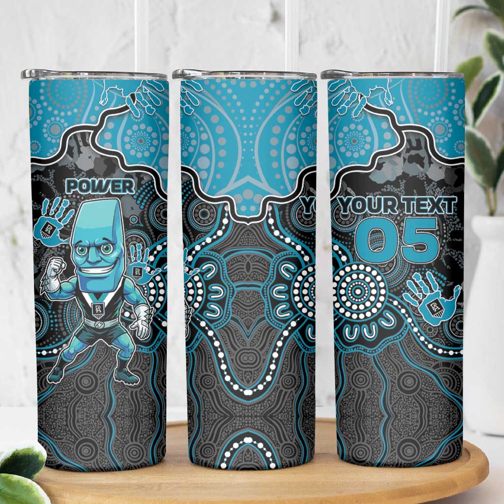 Custom Power Football Skinny Tumbler Aboriginal Dot Art Pattern