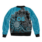 Custom Power Football Sleeve Zip Bomber Jacket Aboriginal Dot Art Pattern