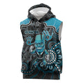Custom Power Football Sleeveless Hoodie Aboriginal Dot Art Pattern