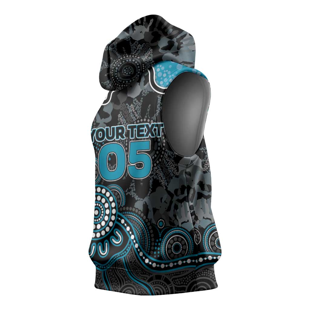 Custom Power Football Sleeveless Hoodie Aboriginal Dot Art Pattern