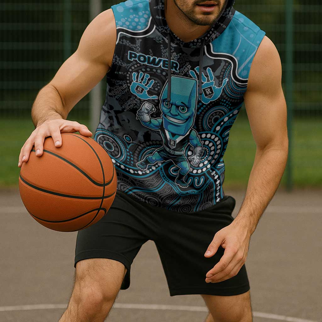 Custom Power Football Sleeveless Hoodie Aboriginal Dot Art Pattern