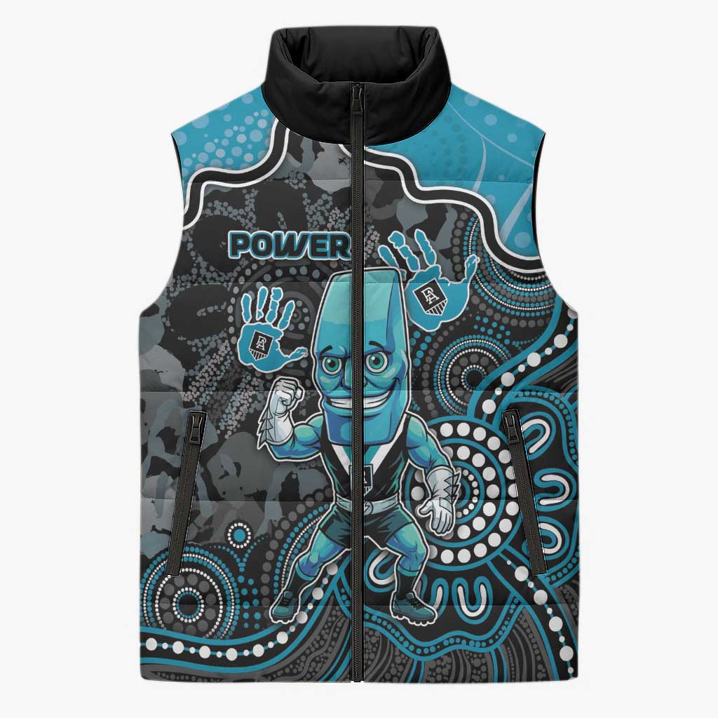 Custom Power Football Sleeveless Puffer Jacket Aboriginal Dot Art Pattern