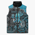 Custom Power Football Sleeveless Puffer Jacket Aboriginal Dot Art Pattern