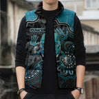 Custom Power Football Sleeveless Puffer Jacket Aboriginal Dot Art Pattern
