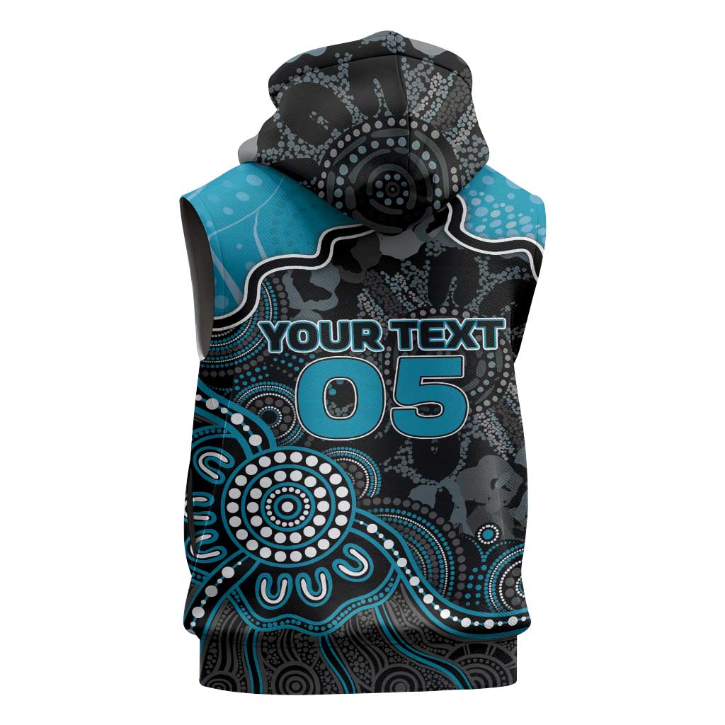 Custom Power Football Sleeveless Zip Hoodie Aboriginal Dot Art Pattern