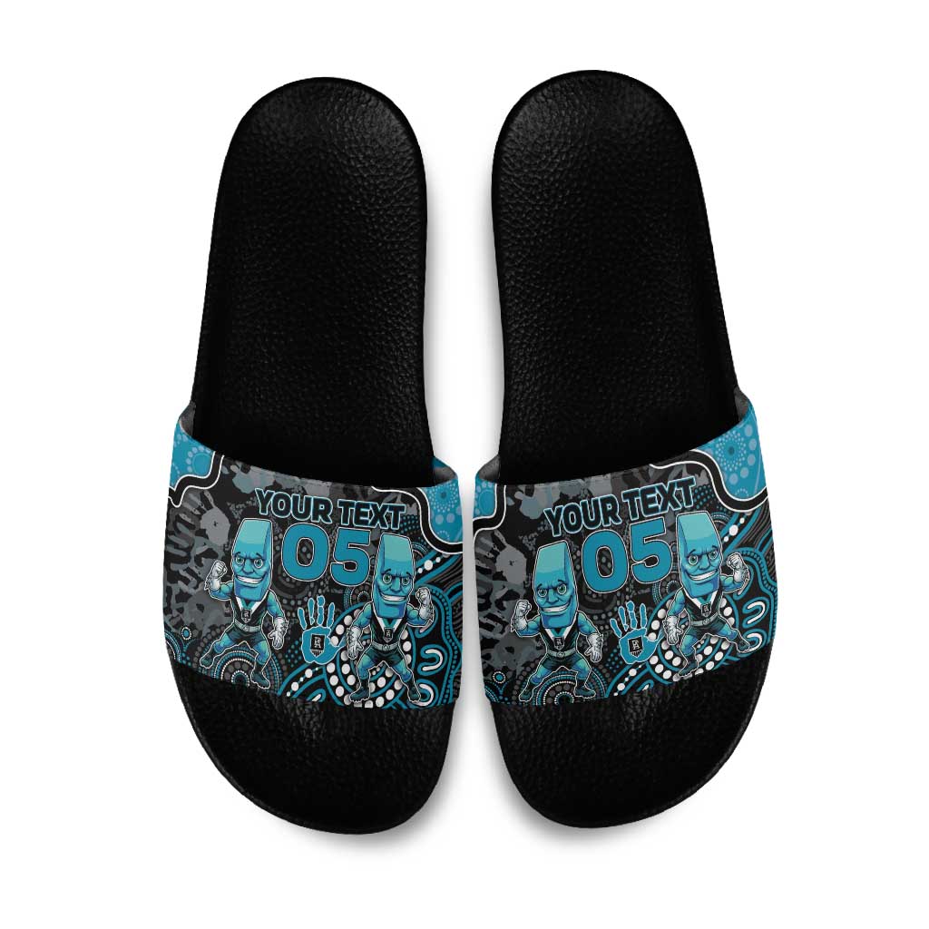 Custom Power Football Slide Sandals Aboriginal Dot Art Pattern