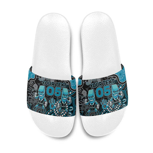 Custom Power Football Slide Sandals Aboriginal Dot Art Pattern