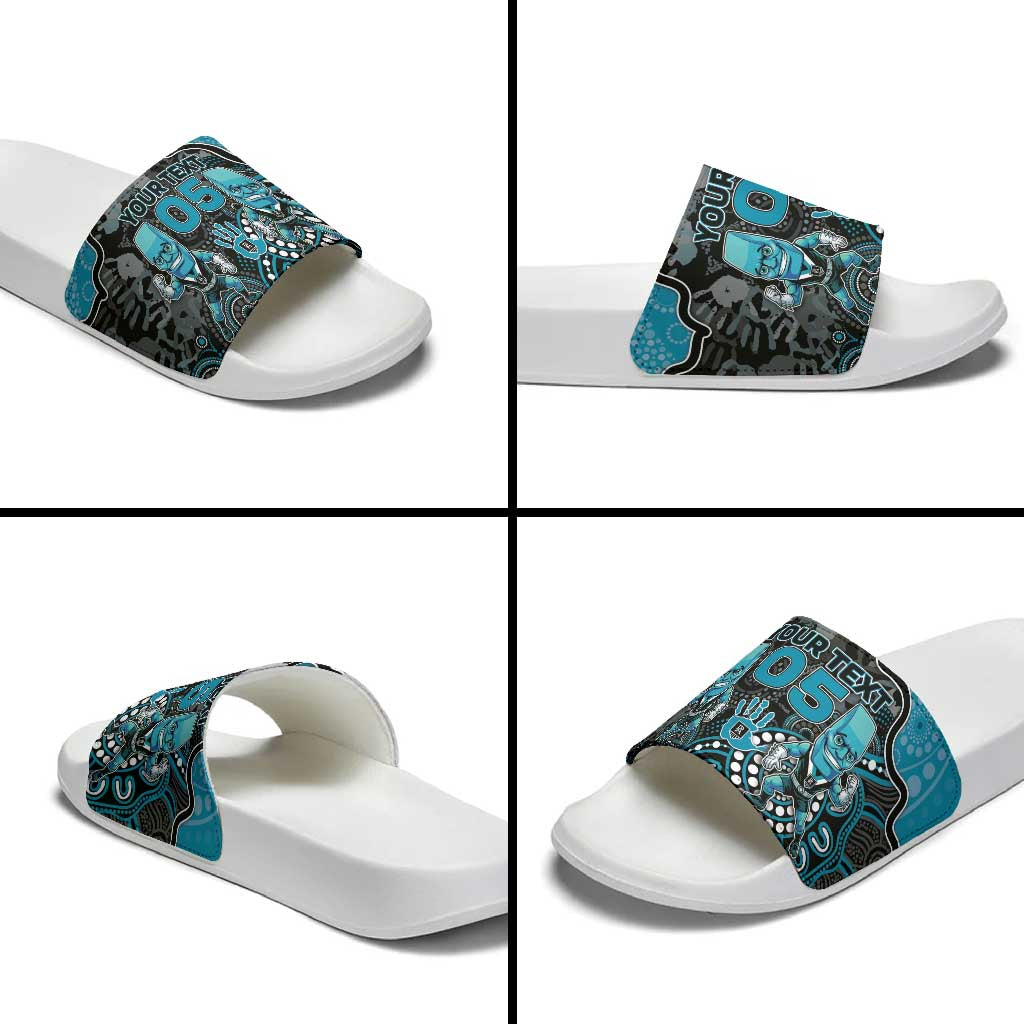 Custom Power Football Slide Sandals Aboriginal Dot Art Pattern