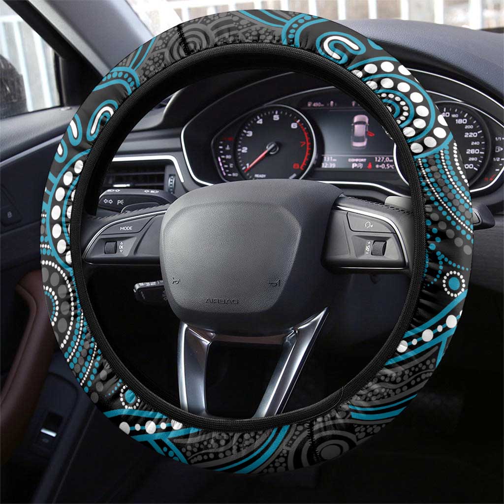 Power Football Steering Wheel Cover Aboriginal Dot Art Pattern