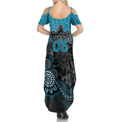 Custom Power Football Summer Maxi Dress Aboriginal Dot Art Pattern