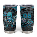 Custom Power Football Tumbler Cup Aboriginal Dot Art Pattern