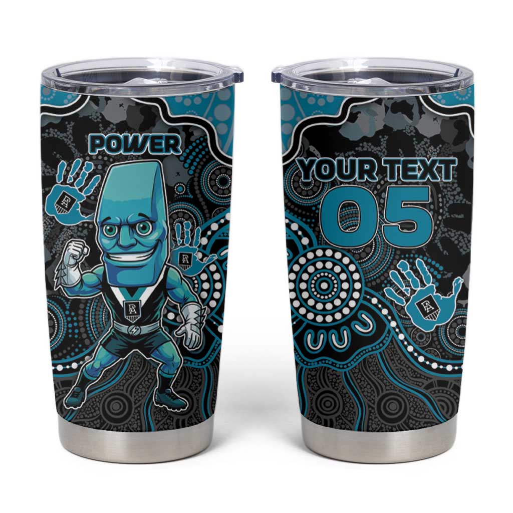 Custom Power Football Tumbler Cup Aboriginal Dot Art Pattern