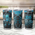 Custom Power Football Tumbler Cup Aboriginal Dot Art Pattern