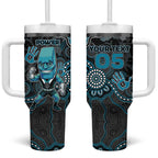 Custom Power Football Tumbler With Handle Aboriginal Dot Art Pattern