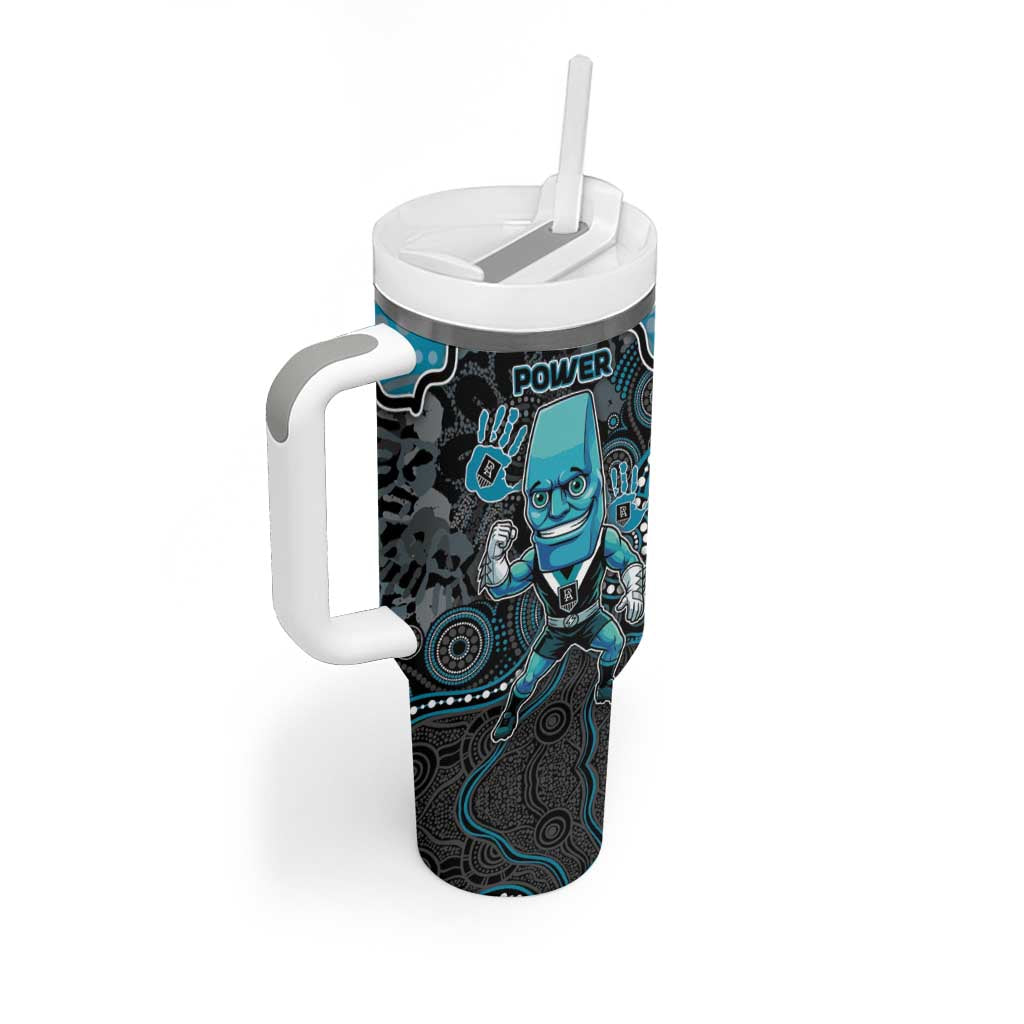 Custom Power Football Tumbler With Handle Aboriginal Dot Art Pattern