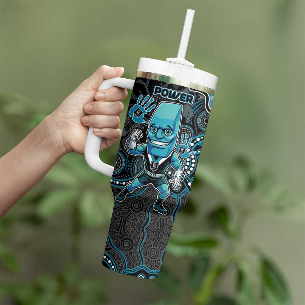 Custom Power Football Tumbler With Handle Aboriginal Dot Art Pattern