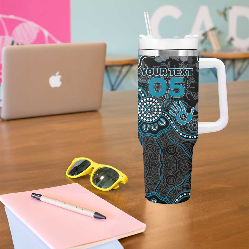 Custom Power Football Tumbler With Handle Aboriginal Dot Art Pattern