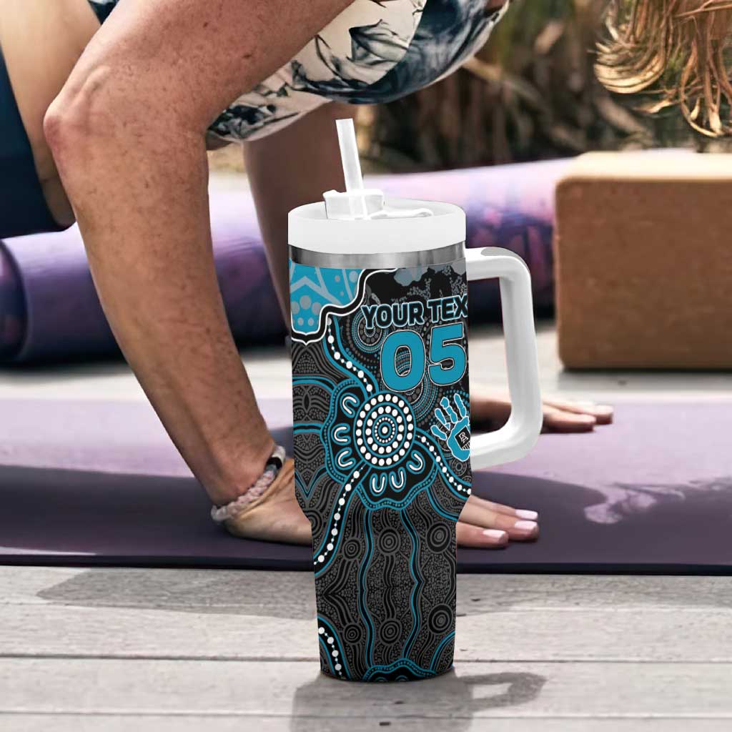 Custom Power Football Tumbler With Handle Aboriginal Dot Art Pattern