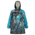 Custom Power Football Wearable Blanket Hoodie Aboriginal Dot Art Pattern