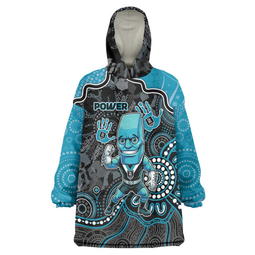 Custom Power Football Wearable Blanket Hoodie Aboriginal Dot Art Pattern