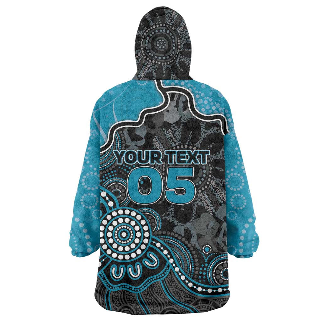 Custom Power Football Wearable Blanket Hoodie Aboriginal Dot Art Pattern
