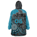 Custom Power Football Wearable Blanket Hoodie Aboriginal Dot Art Pattern