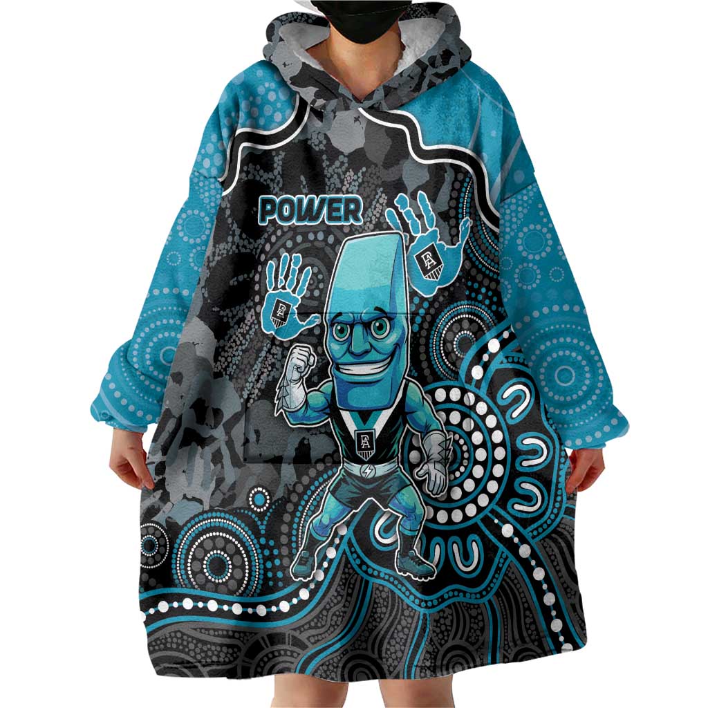 Custom Power Football Wearable Blanket Hoodie Aboriginal Dot Art Pattern