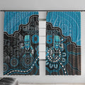 Custom Power Football Window Curtain Aboriginal Dot Art Pattern