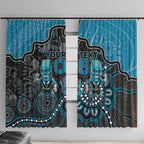 Custom Power Football Window Curtain Aboriginal Dot Art Pattern