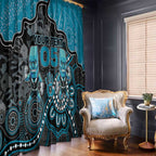 Custom Power Football Window Curtain Aboriginal Dot Art Pattern