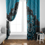 Custom Power Football Window Curtain Aboriginal Dot Art Pattern