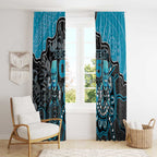 Custom Power Football Window Curtain Aboriginal Dot Art Pattern