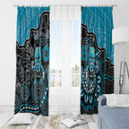 Custom Power Football Window Curtain Aboriginal Dot Art Pattern