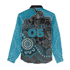 Custom Power Football Women Casual Shirt Aboriginal Dot Art Pattern