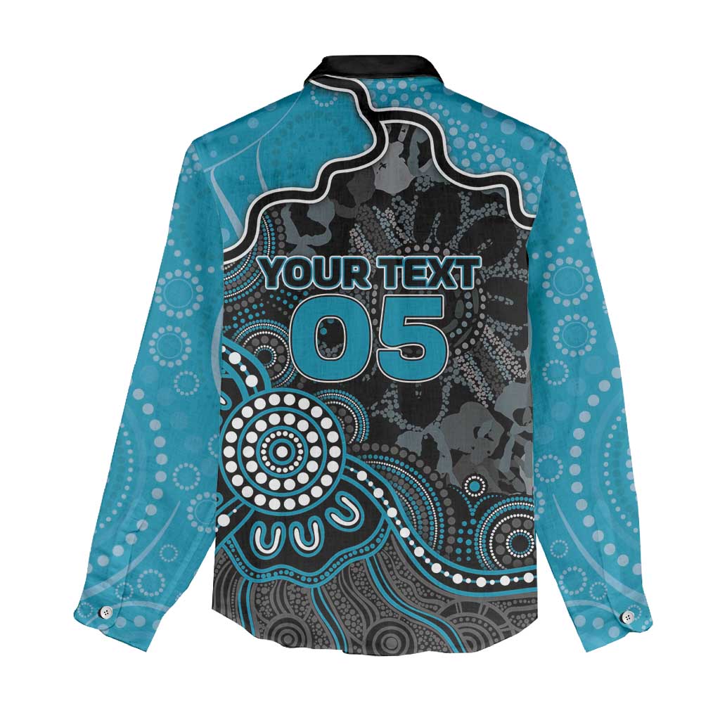 Custom Power Football Women Casual Shirt Aboriginal Dot Art Pattern