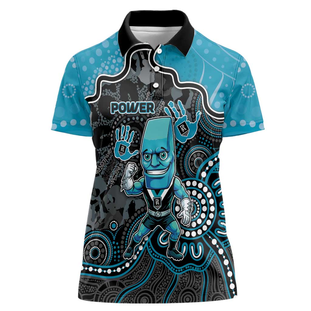 Custom Power Football Women Polo Shirt Aboriginal Dot Art Pattern