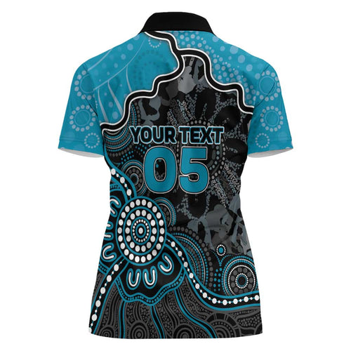 Custom Power Football Women Polo Shirt Aboriginal Dot Art Pattern