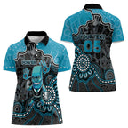 Custom Power Football Women Polo Shirt Aboriginal Dot Art Pattern