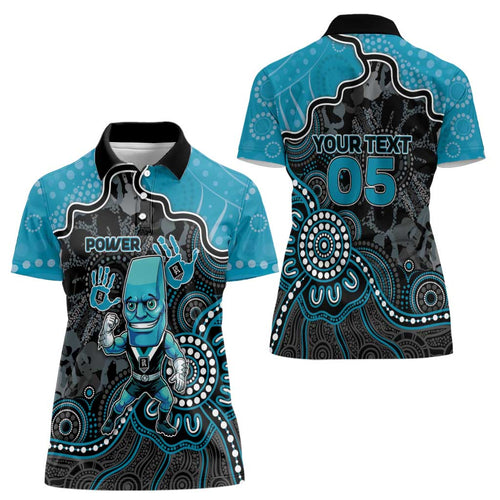 Custom Power Football Women Polo Shirt Aboriginal Dot Art Pattern