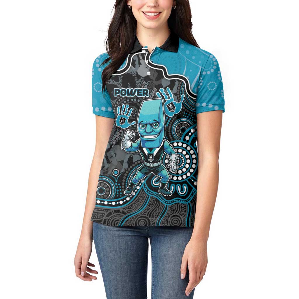 Custom Power Football Women Polo Shirt Aboriginal Dot Art Pattern