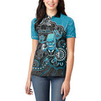 Custom Power Football Women Polo Shirt Aboriginal Dot Art Pattern