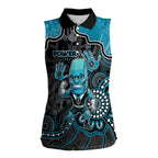 Custom Power Football Women Sleeveless Polo Shirt Aboriginal Dot Art Pattern