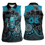 Custom Power Football Women Sleeveless Polo Shirt Aboriginal Dot Art Pattern