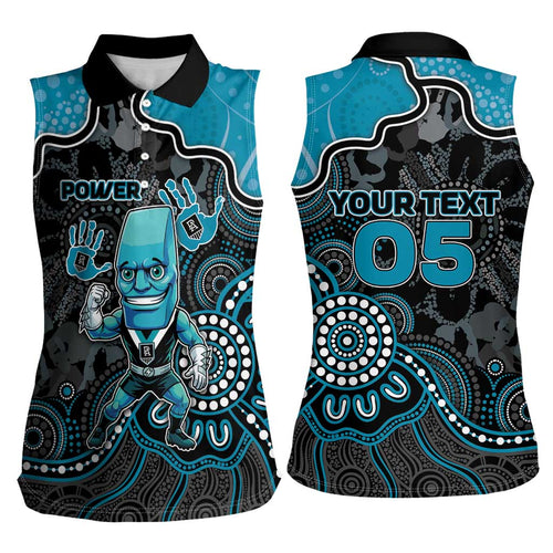 Custom Power Football Women Sleeveless Polo Shirt Aboriginal Dot Art Pattern