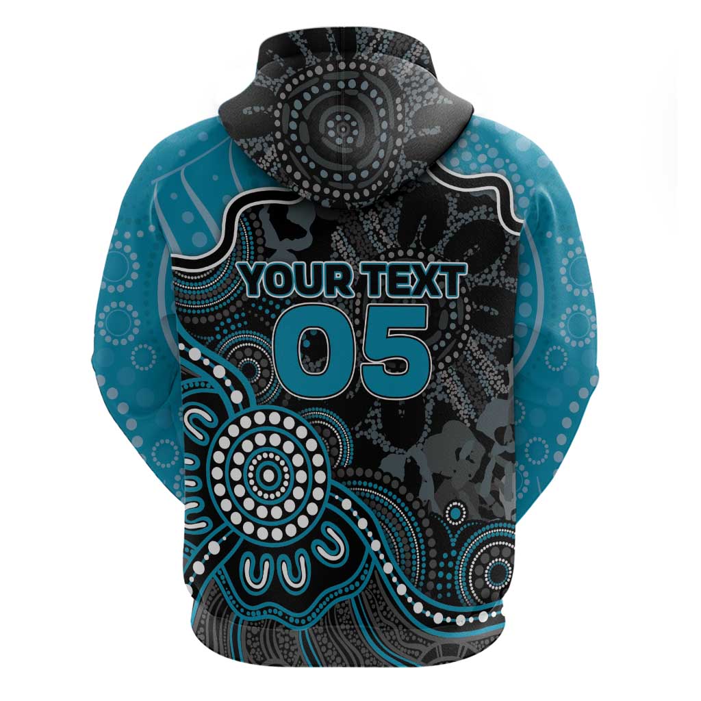 Custom Power Football Zip Hoodie Aboriginal Dot Art Pattern