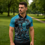 Custom Power Football Zipper Polo Shirt Aboriginal Dot Art Pattern