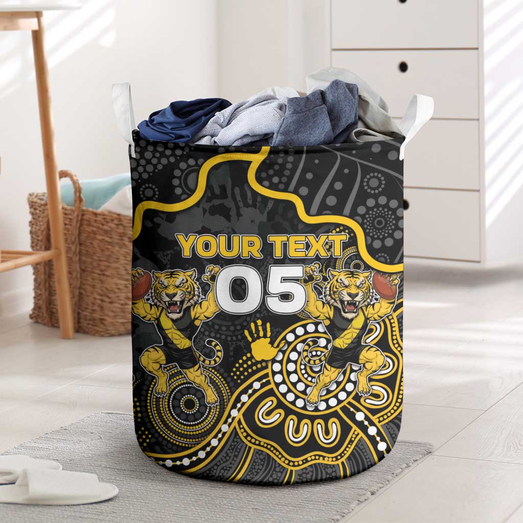 Custom Richmond Football Laundry Basket Aboriginal Dot Art Pattern