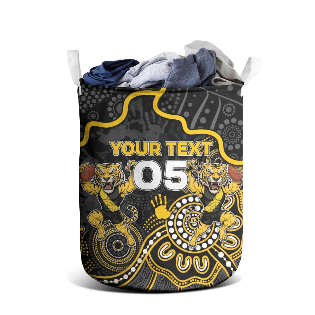 Custom Richmond Football Laundry Basket Aboriginal Dot Art Pattern