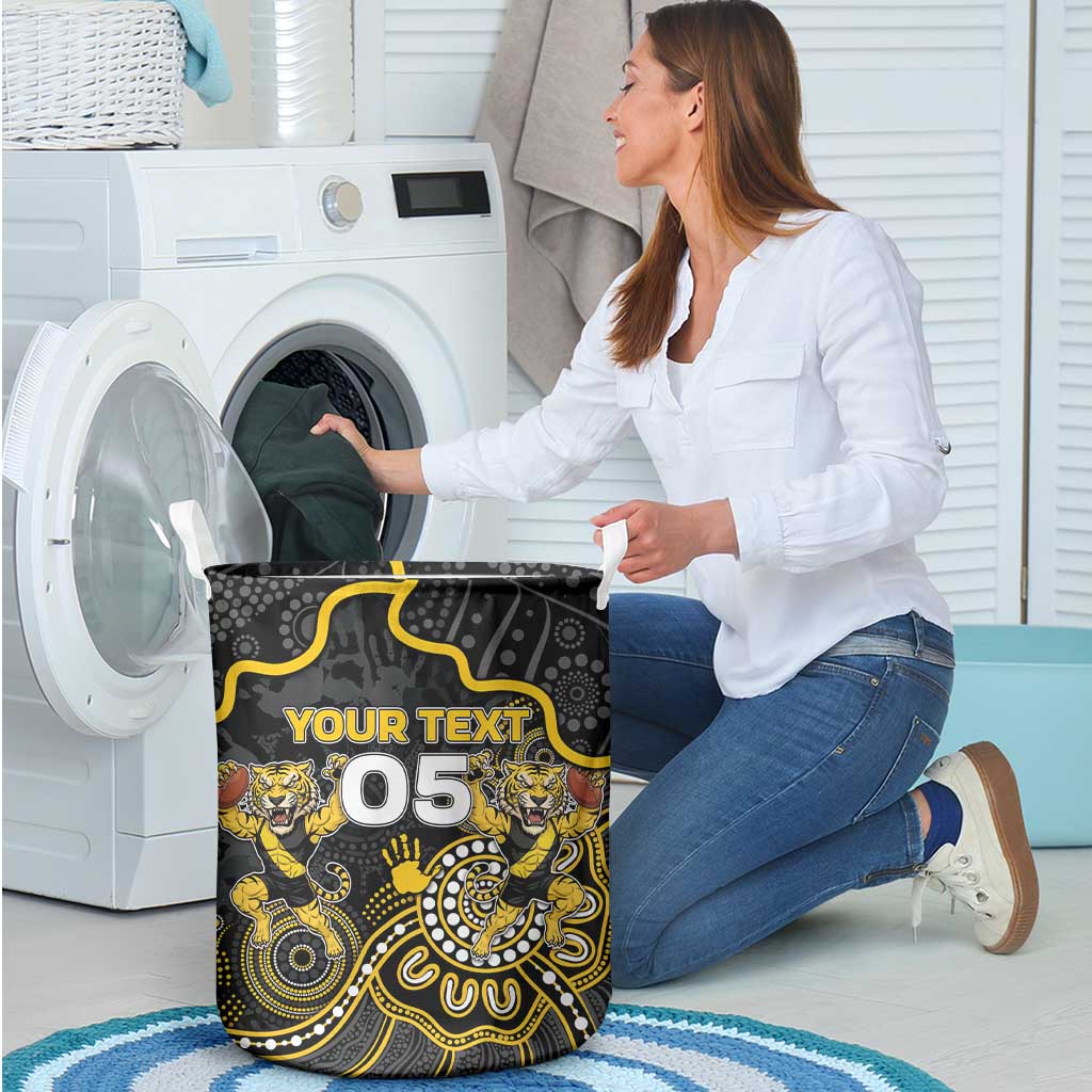 Custom Richmond Football Laundry Basket Aboriginal Dot Art Pattern
